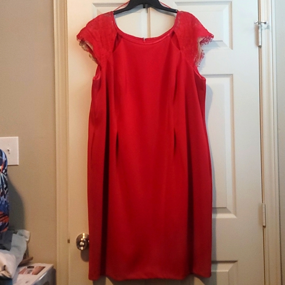 Red plus size Alex evenings short dress size 24W